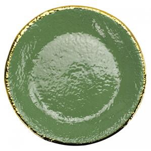 Vassoio Tondo in Ceramica - Preta Filo Oro - Arcucci Verde