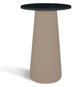 Tavolo alto in polietilene Mik� 2.0 Neutro piano in Wersalit ad alta resistenza Dimensioni 70x70x h106 cm piede tortora top grafite