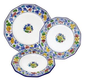 Servizio di Piatti Arabesco Multicolor Per 4 Persone - Ceramica Deruta
