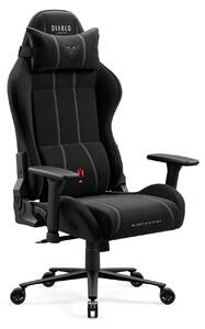 Sedia da gaming Diablo Chairs X-One 2.0 in tessuto, sedia da ufficio ergonomica, sedia girevole, taglia normale, nera