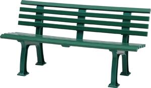 Panchina da giardino Antigua | 3 posti | Verde | HxLxP 74x150x54cm | Plastica resistente agli agenti atmosferici e ai raggi UV | Panchina da parco Panchina da esterno Balcone da giardino Terrazza