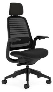 Sedia da ufficio ergonomica - Nero - Schienale in rete con supporto lombare