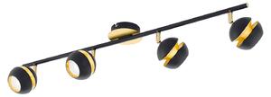 Spot Moderno Nocito In Acciaio Nero 4 Luci Gu10 3W Ip20