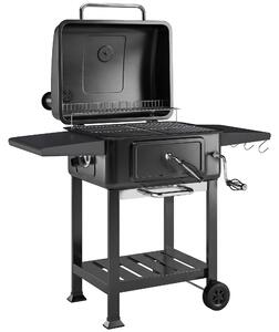 Barbecue a carbonella Outsunny con coperchio e vaschetta per il carbone regolabile in altezza