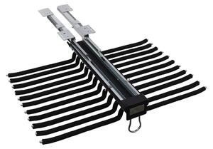 Organizzatore estensibile per pantaloni - Organizer per armadi - 22 aste appendiabiti - Guide silenziose - Montaggio a parete - Massimo 15 kg - 59 x 46 cm - Nero