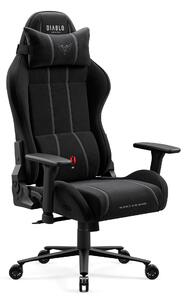 Sedia da gaming Diablo Chairs X-One 2.0 in tessuto, sedia da ufficio ergonomica, sedia girevole Size King nera