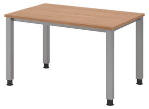 Scrivania bümö Serie Q - Struttura: argento, Dimensioni: 120 x 80 cm, Finitura: noce