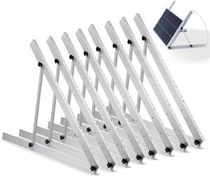 Supporto per pannelli solari - Struttura regolabile per l'inclinazione - 119,4 cm - Set da 4 - Lega di alluminio - Gambe pieghevoli - Adatto per camper, tetto, pavimento, barche