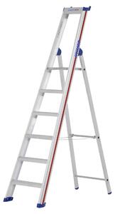 Scala a pioli Hymer con piattaforma, accessibile da un solo lato, 7 gradini, altezza verticale 2,25 m, altezza di lavoro 3,60 m, peso 9,4 kg