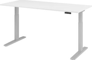 Scrivania regolabile in altezza XMKA | 2 motori | 120-180 cm | elettrica | bianca, colore telaio:argento, dimensioni piano d'appoggio:180 x 80 cm