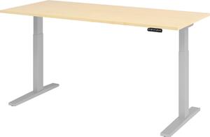 Scrivania regolabile in altezza XMKA | 2 motori | 120-180 cm | elettrica | acero, colore telaio:argento, dimensioni piano d'appoggio:180 x 80 cm