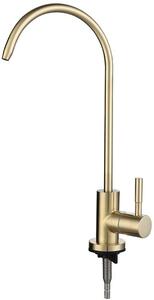 Rubinetto da cucina - Modello a collo di cigno, per cucina, oro rosa / oro spazzolato
