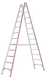 Scala a pioli Hymer, accessibile da entrambi i lati, 2x12 pioli, altezza verticale 3,40 m, altezza massima 4,71 m, peso 14,1 kg