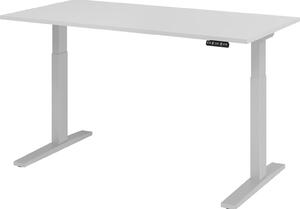 Scrivania regolabile in altezza XMKA | 2 motori | 120-180 cm | elettrica | grigia, colore telaio:argento, dimensioni piano d'appoggio:160 x 80 cm
