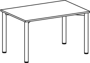Tavolo da conferenza, LxPxA 1200x800x720 mm, telaio a 4 gambe, colore del piano/telaio bianco/argento
