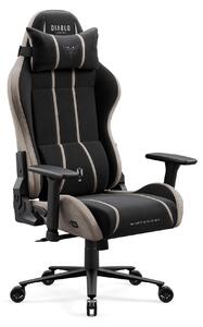 Sedia da gaming Diablo Chairs X-One 2.0 in tessuto, sedia da ufficio ergonomica, sedia girevole, taglia normale, color cammello e nero