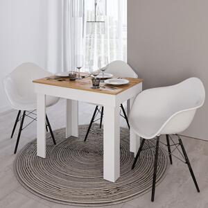 Esstisch Esszimmertisch Weiß 90x60 cm Holztisch Küchentisch Holz Eiche Tisch Massiv Wohnzimmertisch
