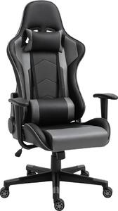 Vinsetto Sedia da ufficio ergonomica Sedia da gaming in Pelle finta e schiuma, nera