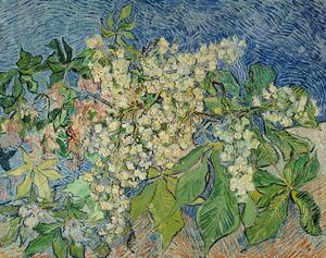 Riproduzione Blossoming Chestnut Branches 1890, Vincent van Gogh