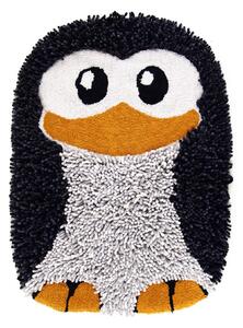 Tappeto bagno sagomato pinguino con sistema antiscivolo permanente Art. PINGUI' Col. GRIGIO cm 55*80