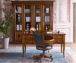 Set da ufficio scrivania tavolo sedia direzionale poltrona 2 pezzi barocco rococò