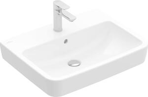 Villeroy & Boch O.novo - Lavabo da appoggio, 600x460 mm, con sfioratore, foro per rubinetto, bianco alpino 4A416G01