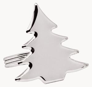 Anelli portatovaglioli placcati in argento Albero di Natale, set da 4