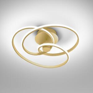 Lampada a soffitto Diva P/P Oro - Plafoniera LED 42W 3000K 2000lm in alluminio e silicone opale, Dimmerabile taglio di fase - Gealuce
