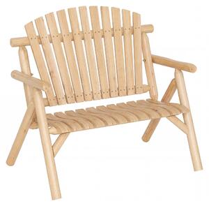 Panchina da giardino KOMFOTTEU in legno massello, panchina da esterno con schienale, braccioli e seduta ricurva, panchina da terrazza resistente alle intemperie per 2 persone, panchina per terrazza, cortile e giardino