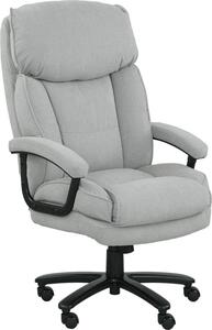 Sedia da ufficio alta e grande, portata 200 kg, struttura robusta, rivestimento morbido, grigio chiaro