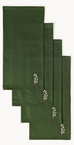 Set di 4 tovaglioli natalizi ricamati Torry