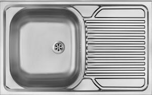 1-bowl steel sink with drainer on the right side - overlay