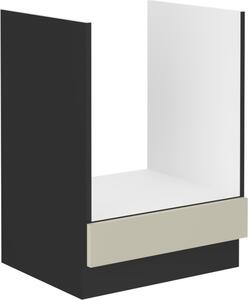 Mobiletto per stufa AGAFIJA - larghezza 60 cm, cashmere / nero