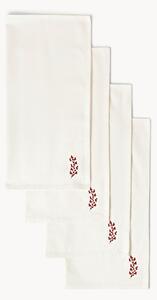 Set di 4 tovaglioli natalizi ricamati Torry