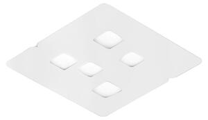 Lampada a Soffitto GISELLE P/M 5XGX53 Max 5x8W in Alluminio Bianco, Design Moderno Biemissione 120° per Interni - Gealuce