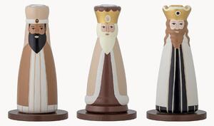 Set di 3 portacandele in legno Betiel