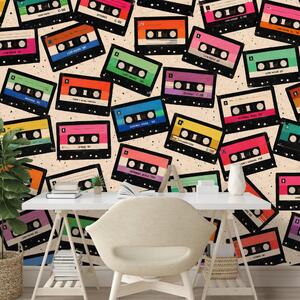 Carta da parati – Cassette colorate retrò
