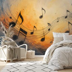 Carta da parati – Note musicali in vortice di colori