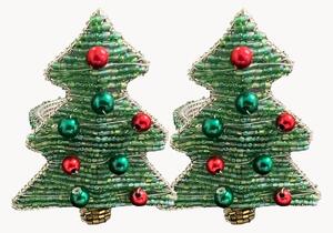 Set di 2 portatovaglioli natalizi Beaded