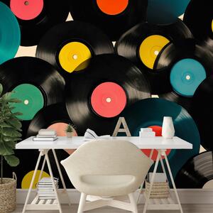 Carta da parati – Dischi in vinile retrò colorati