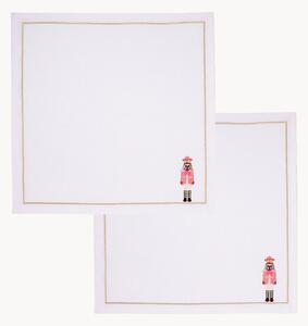 Set di 2 tovaglioli ricamati Nutcracker