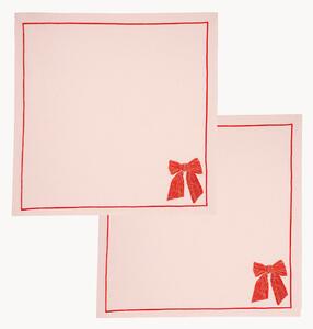 Set di 2 tovaglioli ricamati Bow