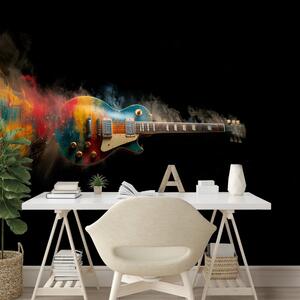 Carta da parati – Chitarra colorata su sfondo nero