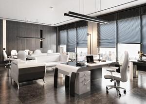 Elegante set da studio in legno bianco con scrivania e sedia da ufficio
