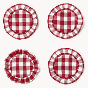 Set di 4 sottobicchieri natalizi con volant Nadine