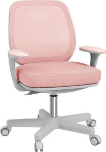 Sedia da ufficio, sedia da scrivania ergonomica con funzione girevole, regolabile in altezza 55 x 48 x 82,5-94,5 cm Rosa