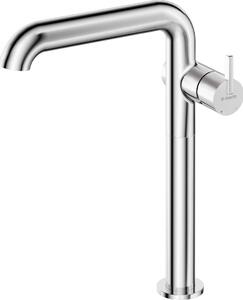 Tall washbasin mixer with rectangular spout
