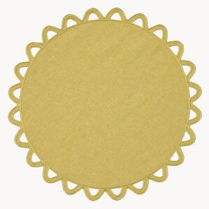 Tovaglietta rotonda con bordo ricamato Halo