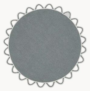 Tovaglietta rotonda con bordo ricamato Halo