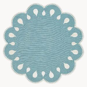 Tovaglietta rotonda con bordo ricamato Gotas